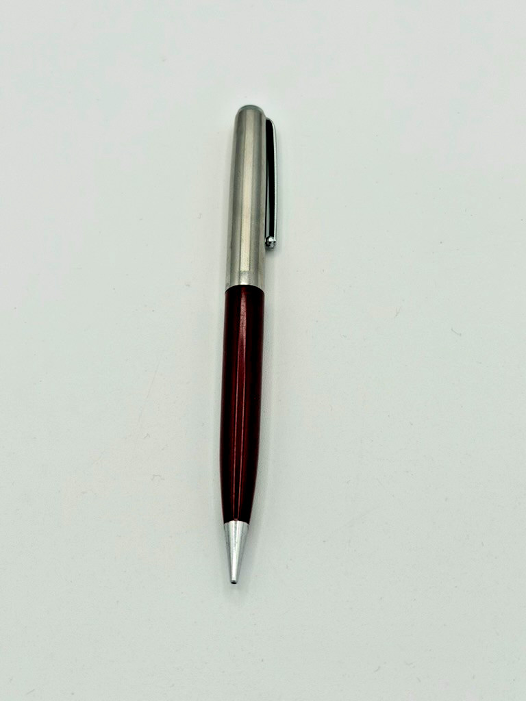 Vintage Parker Mechanical Pencil Red Maroon Barrel Stainless Steel Cap USA