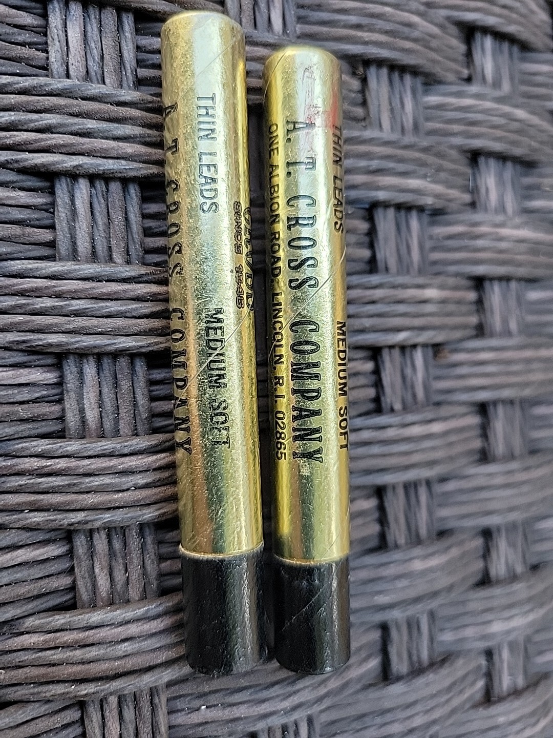 Vintage Cross Mechanical Pencil Thin Leads Medium Soft Gold Tube – Lot of 2