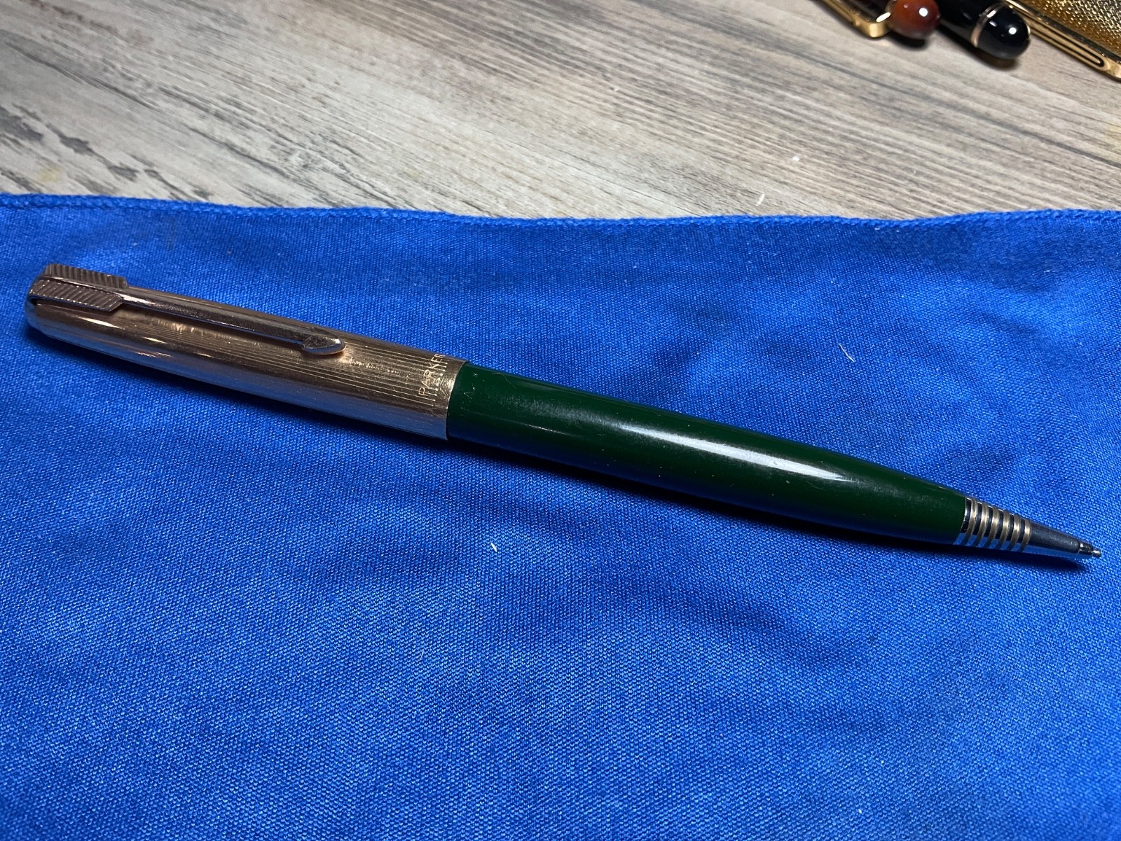 Vintage Parker Mechanical Pencil Black Barrel 1/10 12K Gold Filled Cap USA