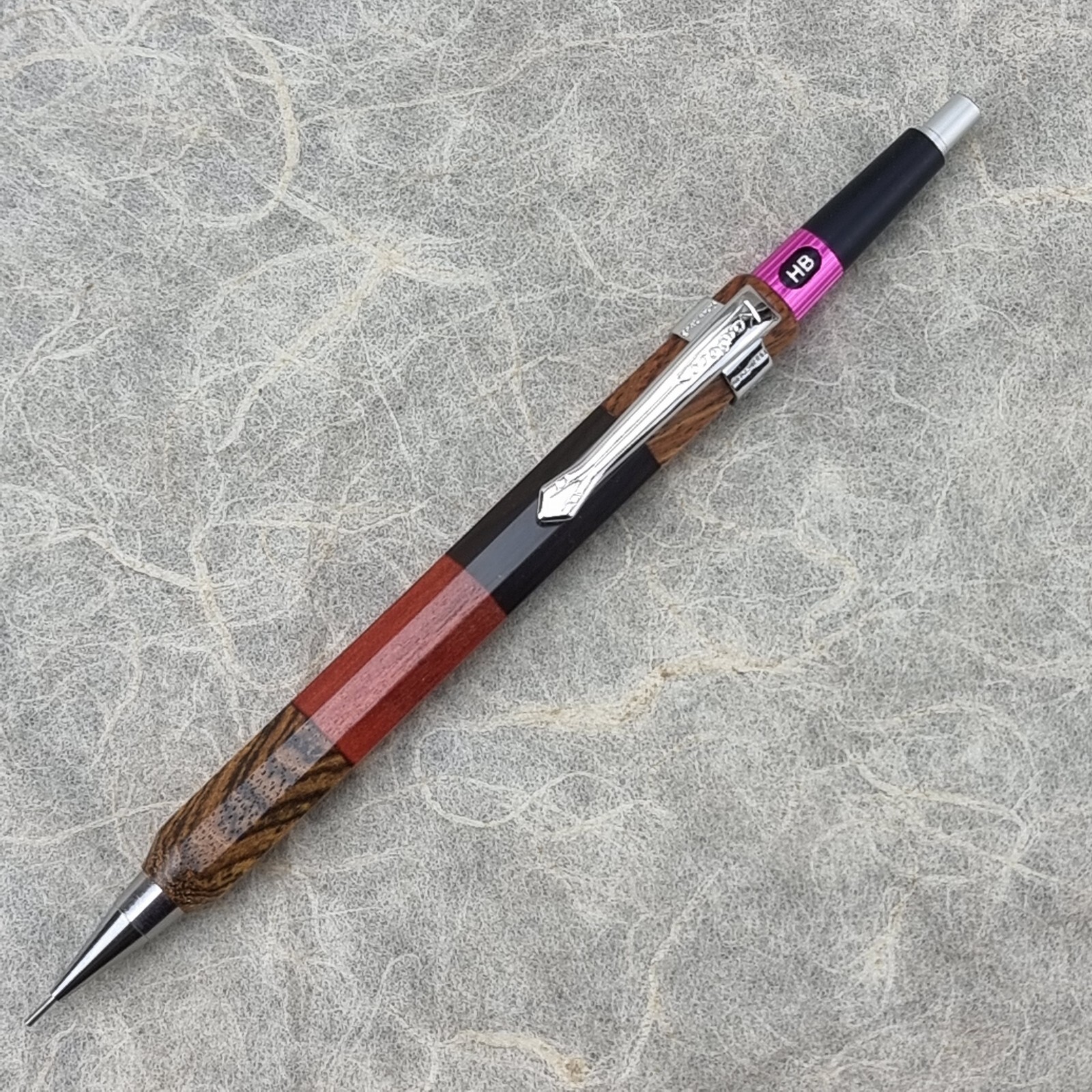 Hand Crafted Pentel PG5 Mechanical Pencil with Octagonal Wood Barrel