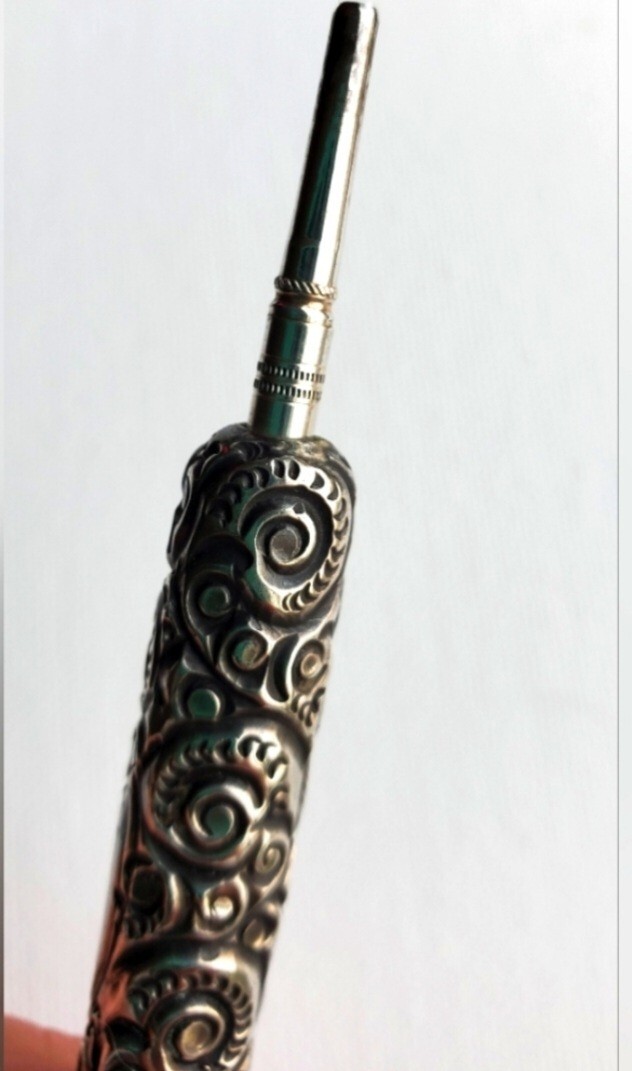 Antique Victorian 1800’s Chatelaine Ornate Sterling Silver925 Mechanical Pencil
