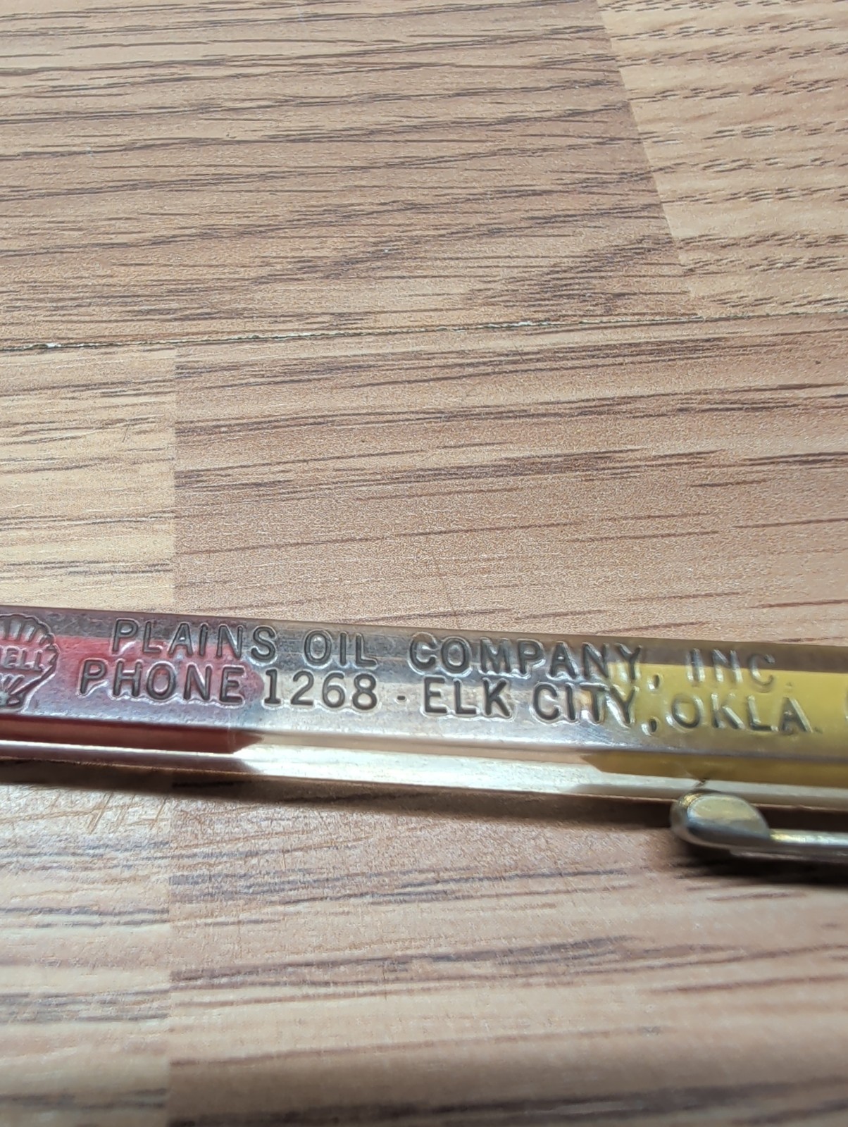 Vintage Ha-wi-an Mechanical Pencil Shell Oil Advertising Lucite Elk City Okla.