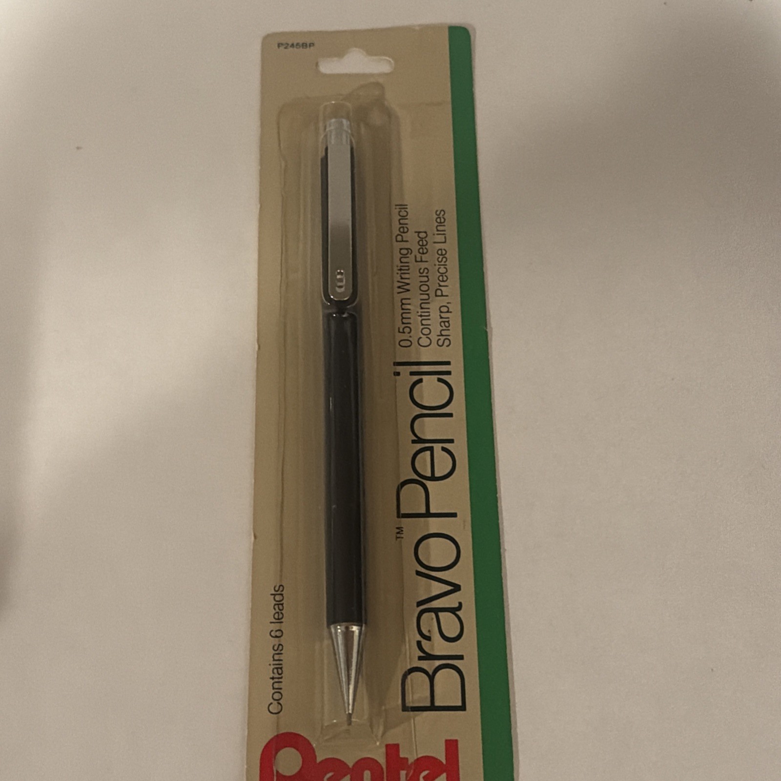 VTG Pentel Bravo Mechanical Drafting Pencil 0.5 mm w/Cleaning Pin BLK NEW P245BP