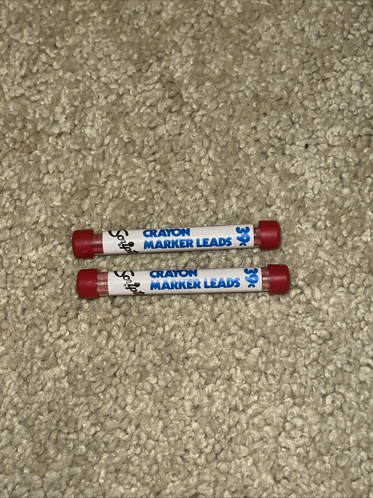 Vintage Scripto Red Crayon Marker Leads .120″ 6 Pcs Made Atlanta GA Model G920