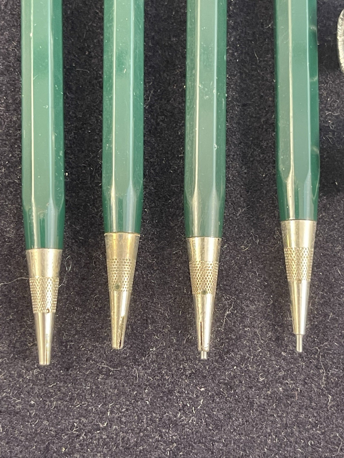(4) Vintage 1960s Autopoint Green Mechanical 2H Pencil “Bell System Pro“ + Leads