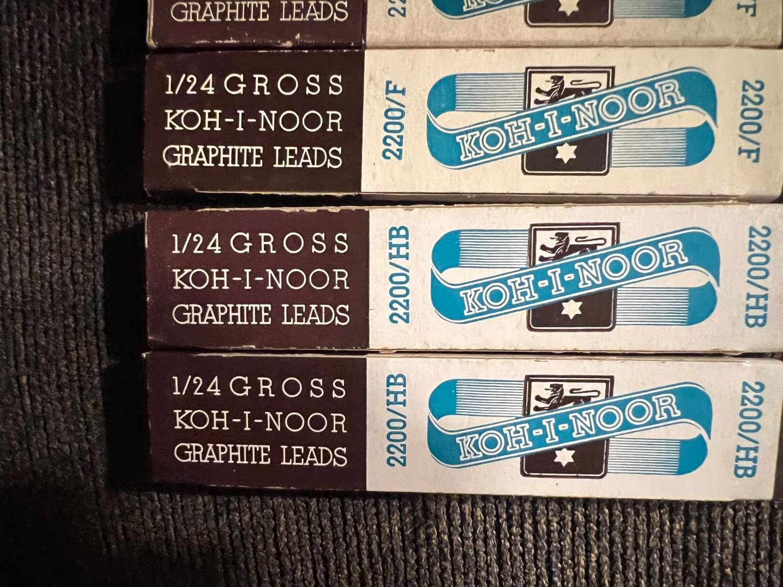 VINTAGE – 10 – KOH-I-NOOR GRAPHITE Drawing Leads – H, F, HB, 2H, & 3H HARDNESS
