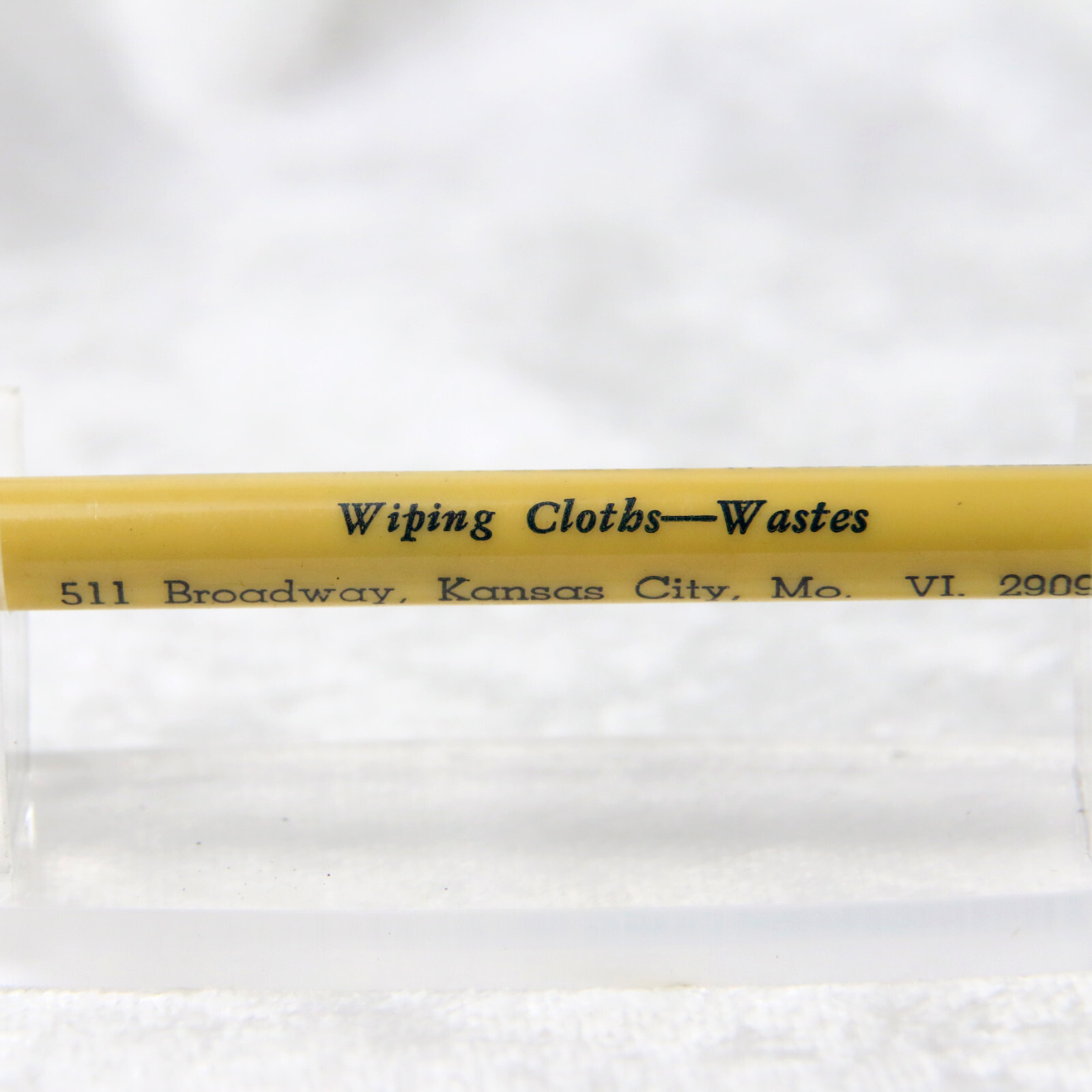 VTG 1930s Yellow Celluloid American Wiper Mills Kansas City MO Mechanical Pencil