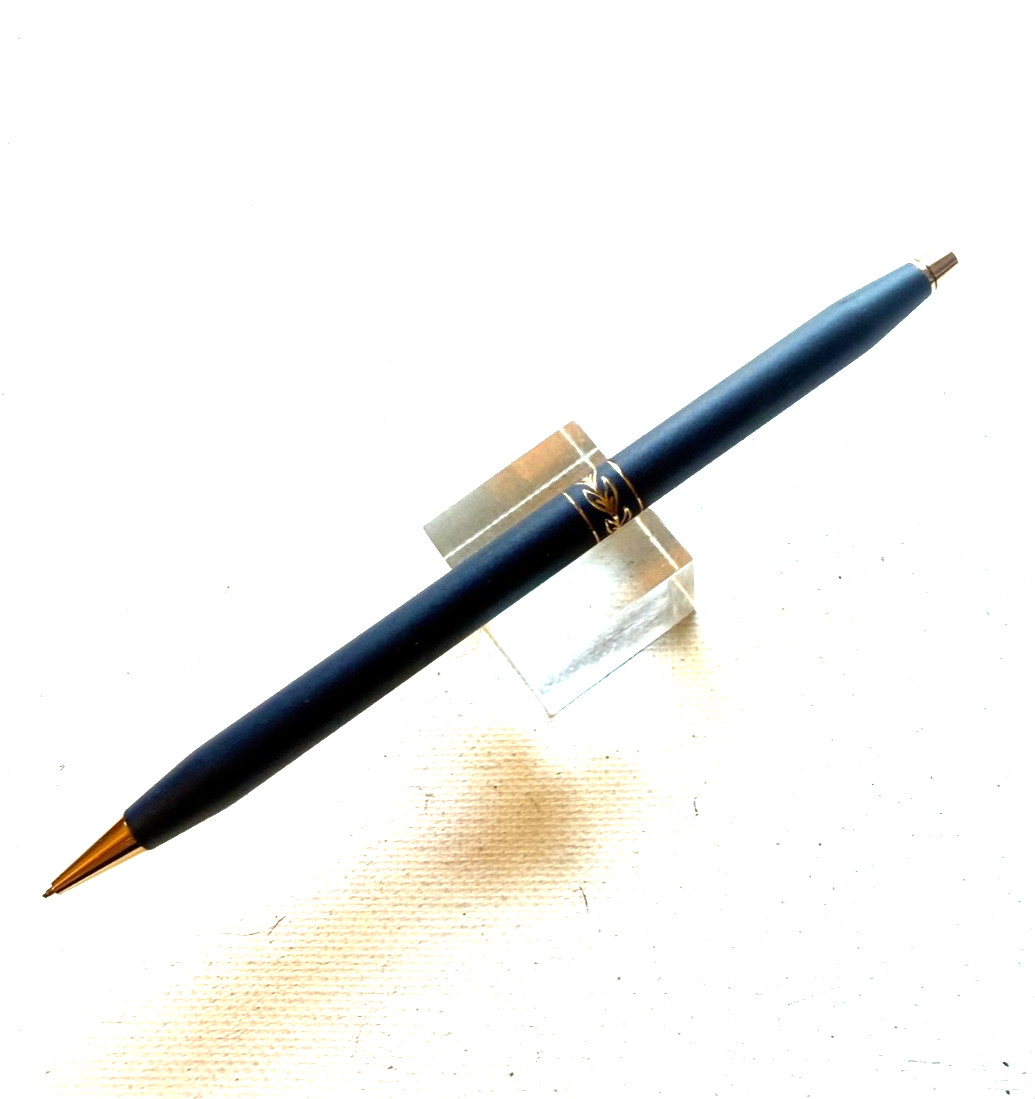 New/Old Lady’s Blue Matt Cross 2501 twist Pencil. Gold leaf etching Excellent.