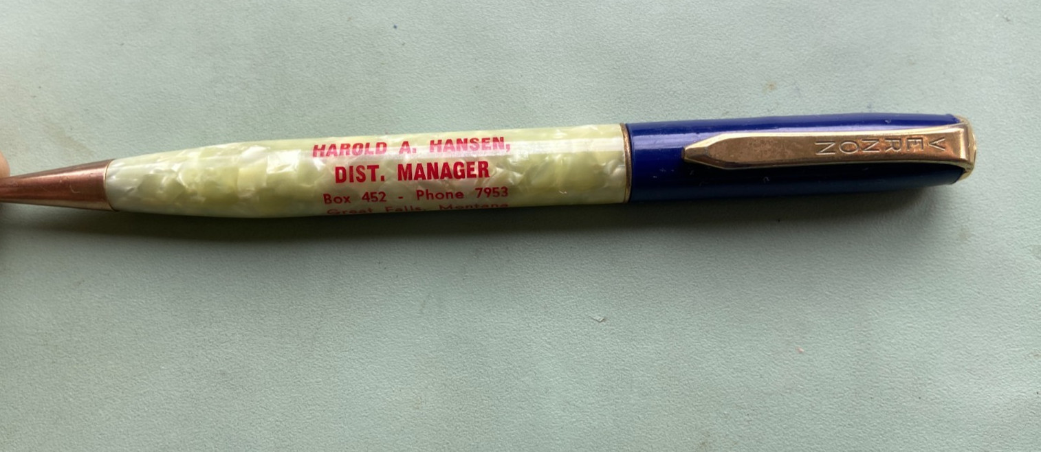 VERNON MECHANICAL PENCIL COMPANY NEWTON IOWA GREAT FALLS MONTANA .