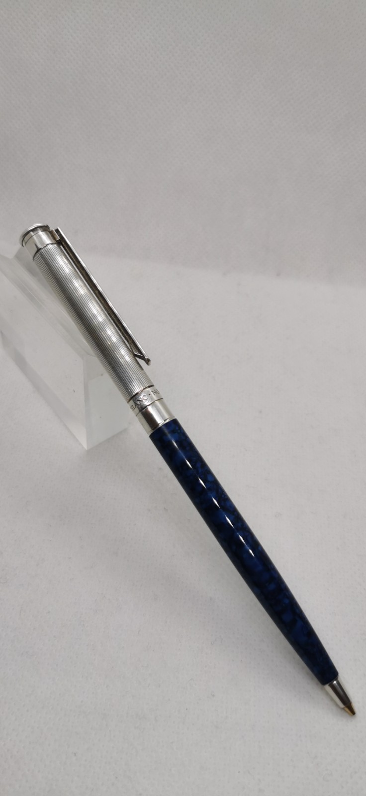 Montblanc Noblesse Oblige Marble Blue Silver Twist Click 0.7mm Mechanical Pen