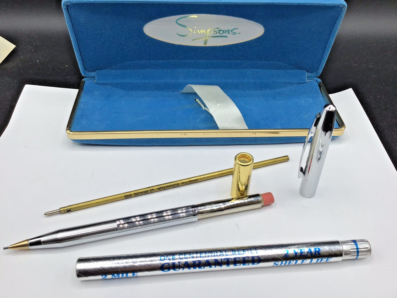 CENTENNIAL for SIMPSONS – MECHANICAL PENCIL in BOX w/REFILL TUBE & PAPERS (no re