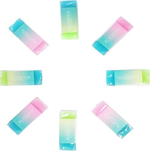 8Pcs Colorful Gradient Pencil Erasers Set, Colored Cube Erasers Cute Gradient Er
