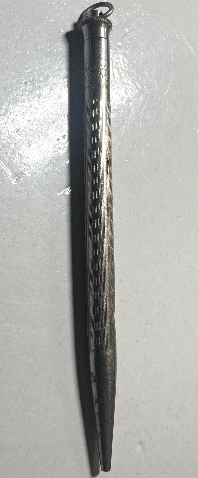 Vintage Ingersoll Redipoint Silver Ring Top Mechanical Pencil 1920s Fob