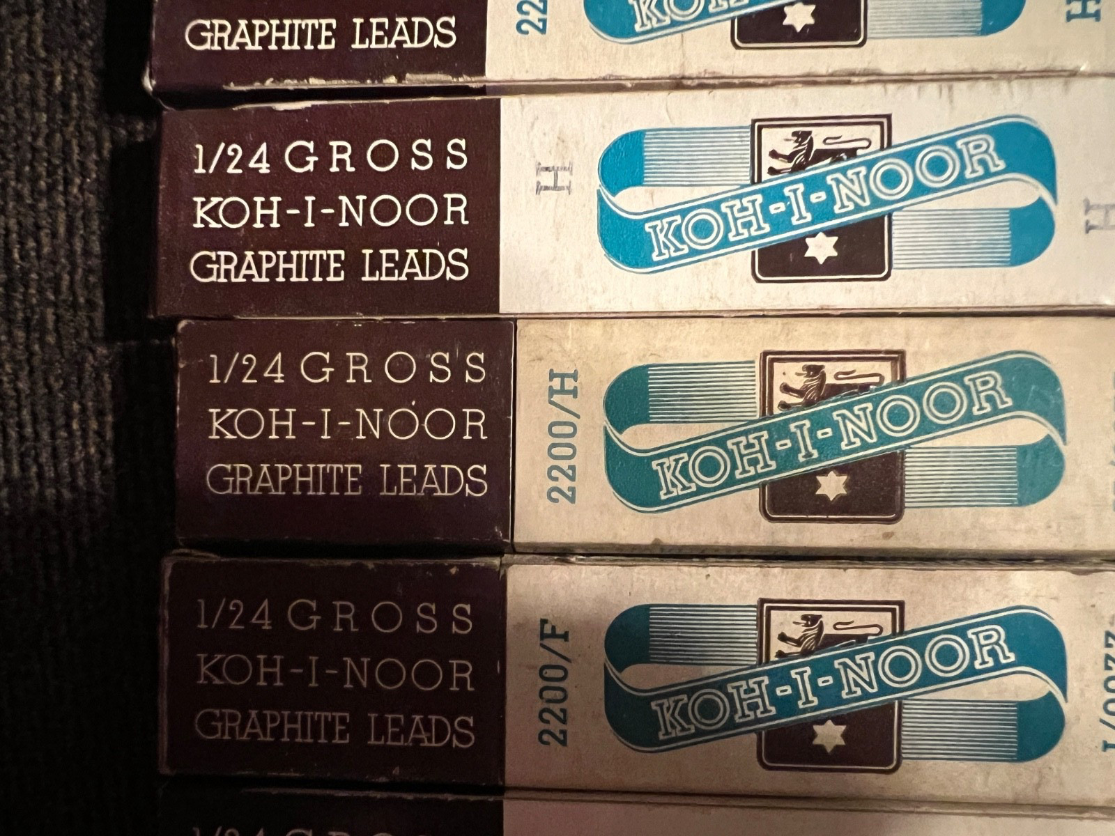VINTAGE – 10 – KOH-I-NOOR GRAPHITE Drawing Leads – H, F, HB, 2H, & 3H HARDNESS