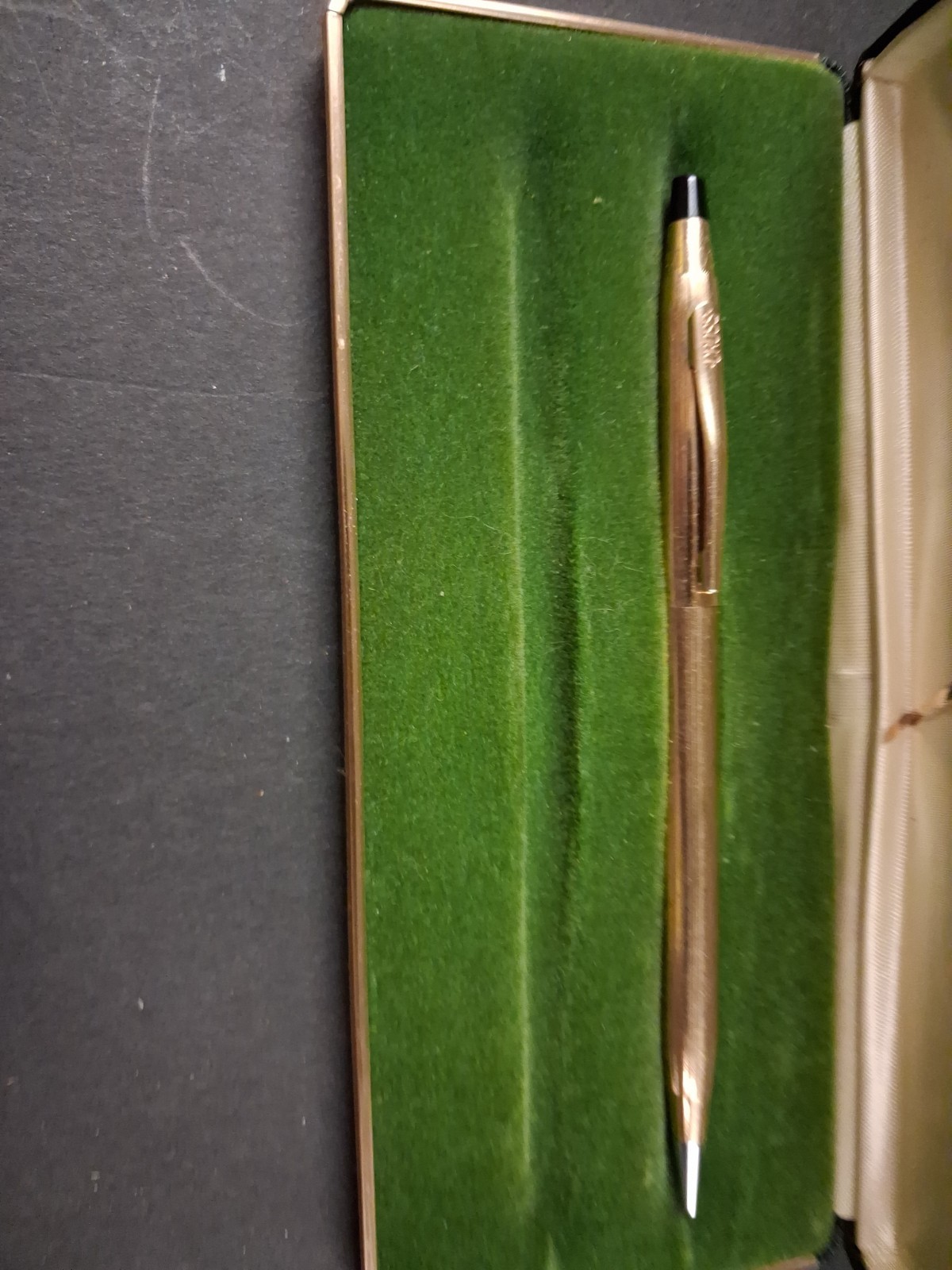 VTG CROSS Mechanical Pencil 10k Gold Filled with Green Satin Case