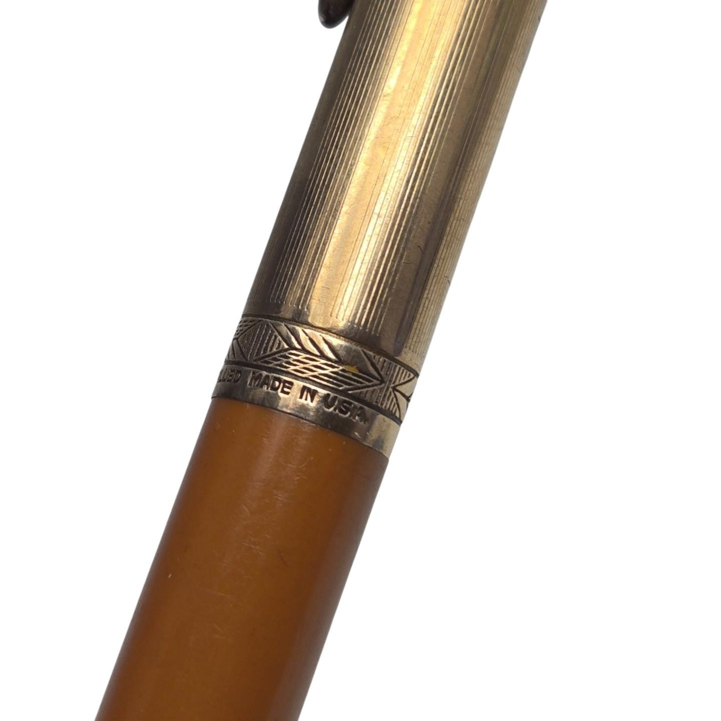 Vintage Parker 51 Mechanical Pencil Mustard / Yellowstone 1/10 16K Gold Filled