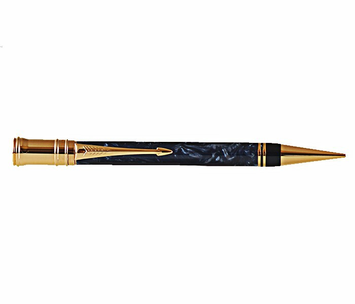 Parker Duofold Pencil Blue Marble & Gold 0.9mm New In Box Made In Uk