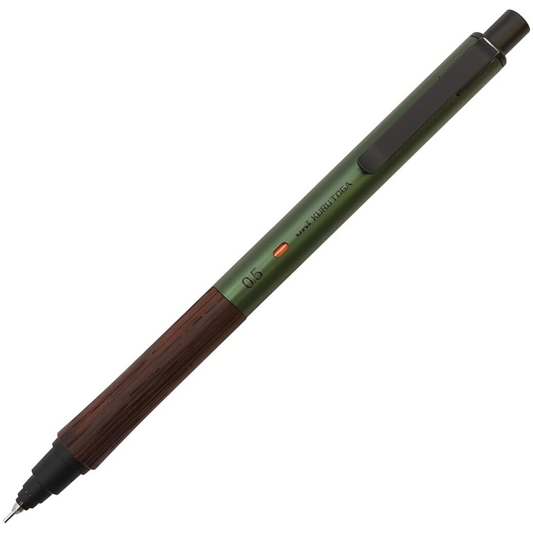 Uni Kuru Toga Wood Mechanical Pencil 0.5mm Japan M5-KW-1P – Forest Green