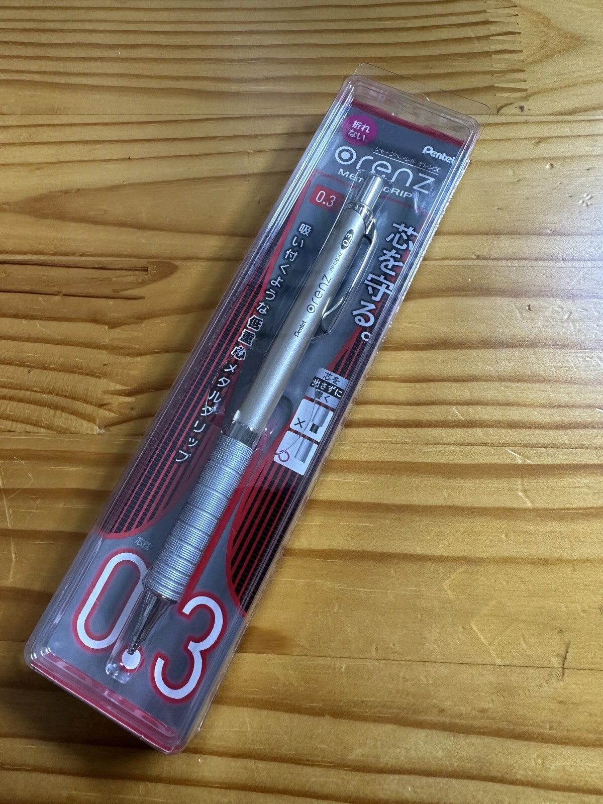 orenz Metal Grip 0.3mm Mechanical Pencil Pentel XPP1003G2-X champagne gold