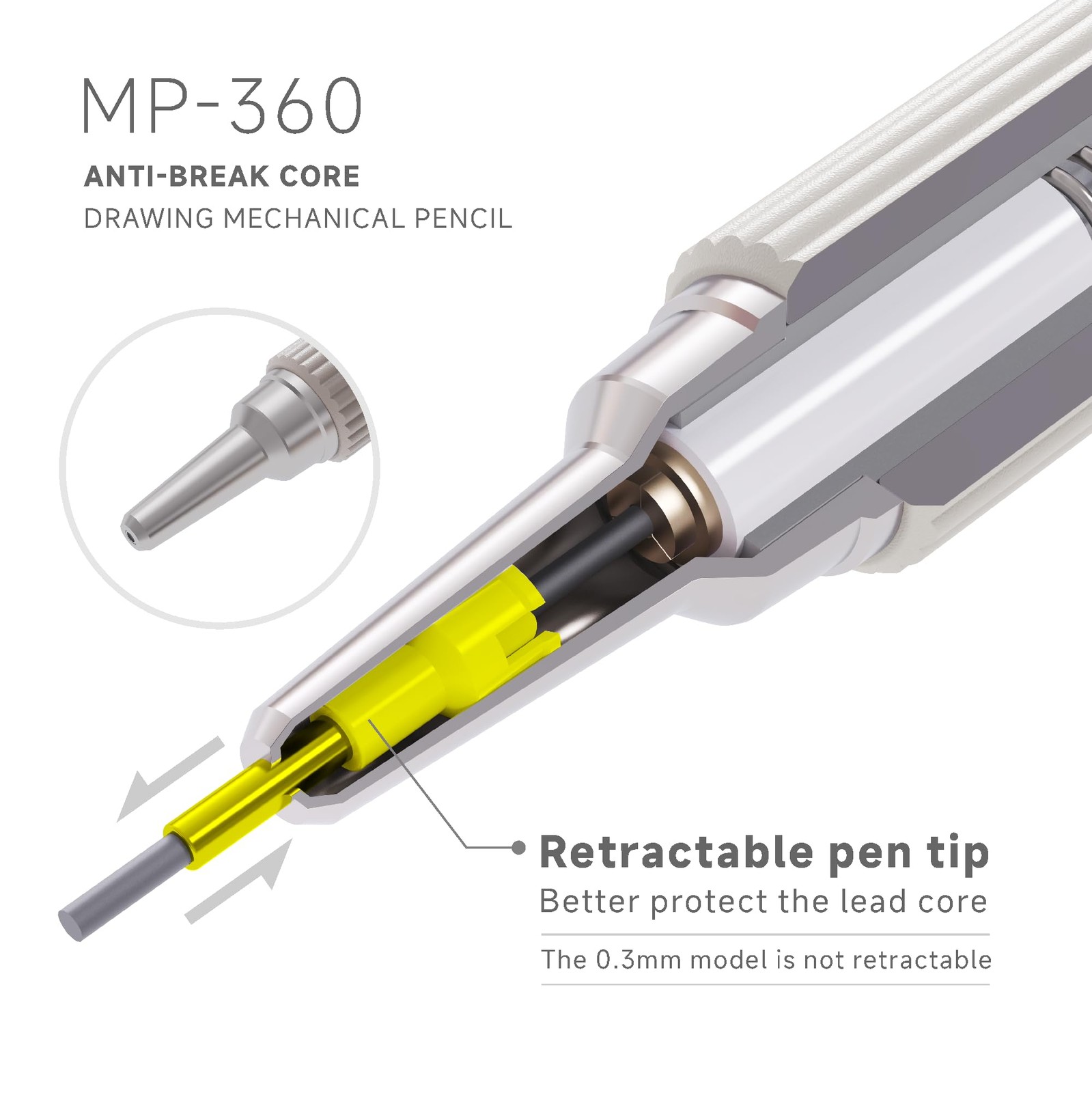 Mechanical Pencil Set with Case, 4PCS Drafting Pencils 0.3mm 0.5mm 0.7mm 0.9m…