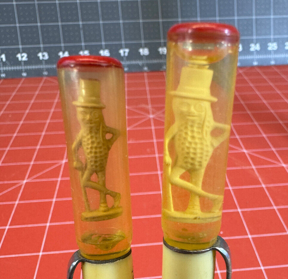 Lot of 2 Vintage Planters Mr. Peanut Mascot Advertising Mechanical Pencil