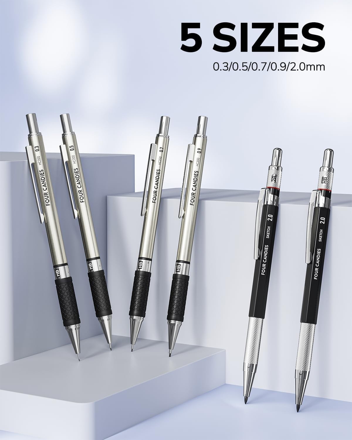 27PCS Mechanical Pencil Set with Case, Art supplies with Metal Pencil 0.3, 0….