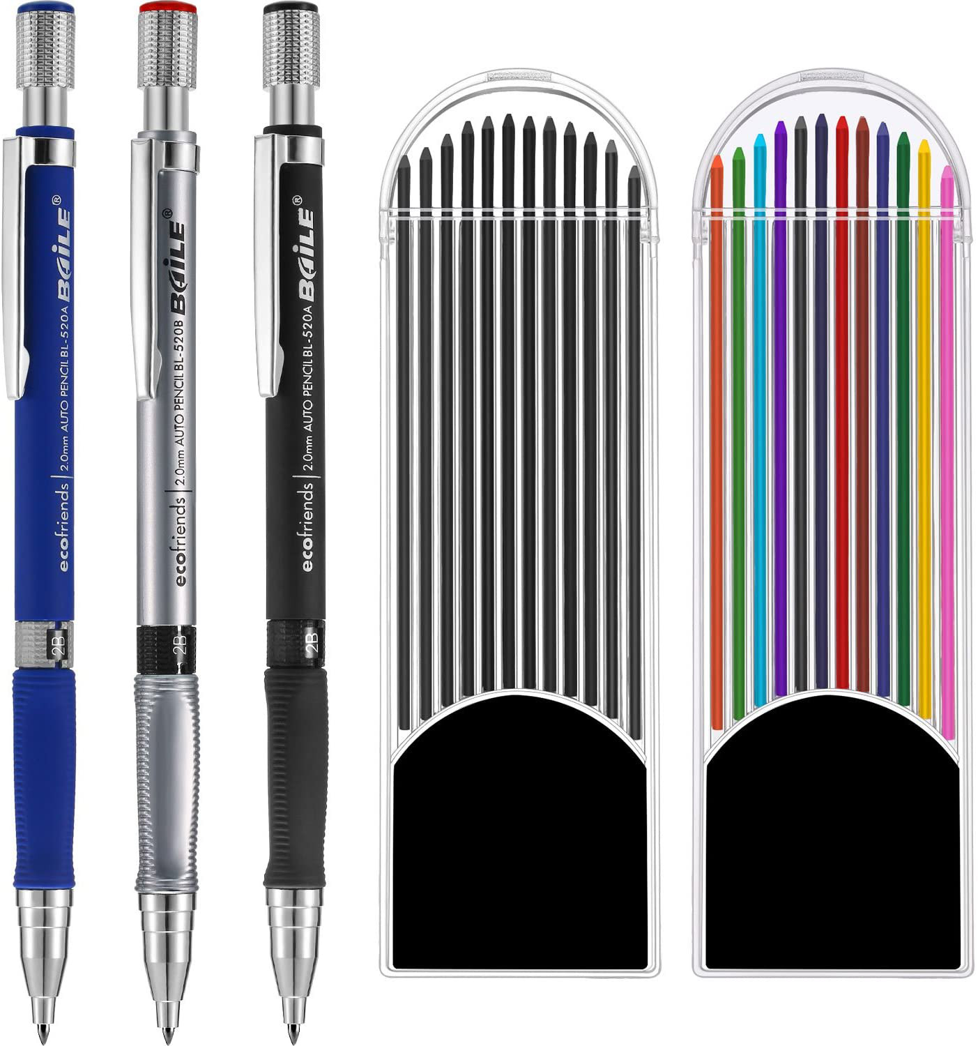 Art Mechanical Pencils Set Metal Drafting Sketching Drawing Pencil Artist Tools