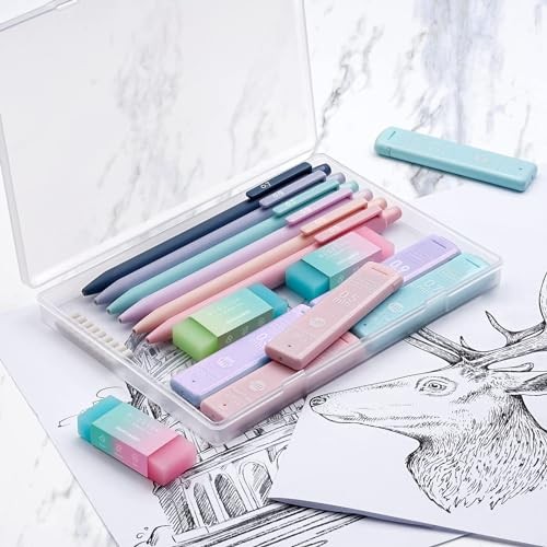 Four Candies Cute Mechanical Pencil Set, 6-Pack with Case