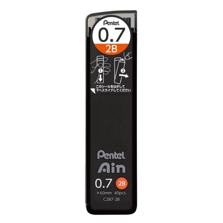 Pentel Ain Mechanical Pencil Lead 0.7 mm 2B,40 pieces.,C287-2B