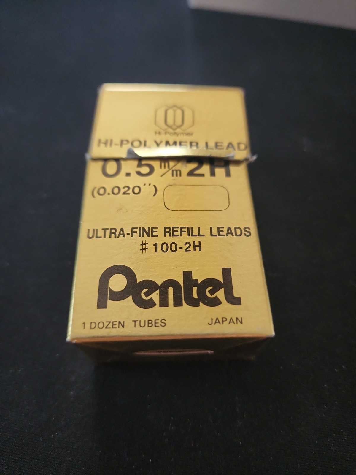 Pentel HI POLYMER SUPER LEADS 0.5mm 2H Mechanical Pencil 12 TUBES REFILL JAPAN