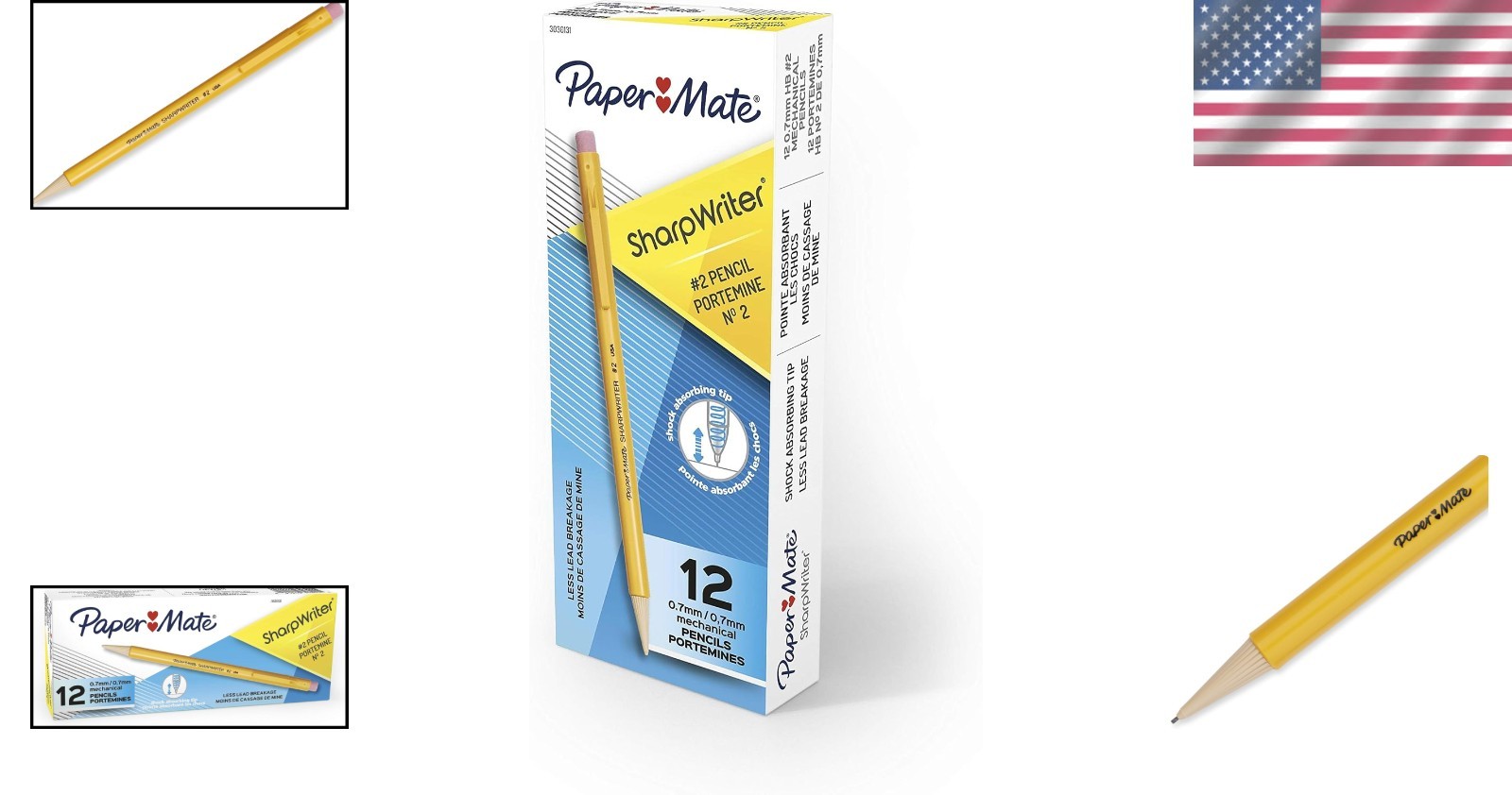 SharpWriter 0.7mm Mechanical Pencils – Cushioned Grip & Twistable Tip, 12 Pack