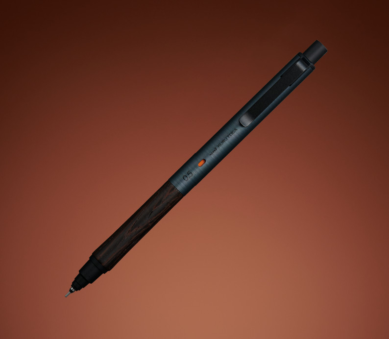 uni Mechanical Pencil KURUTOGA Wood 0.5mm Steel Gray M5KW1P.23 Japan Stationery