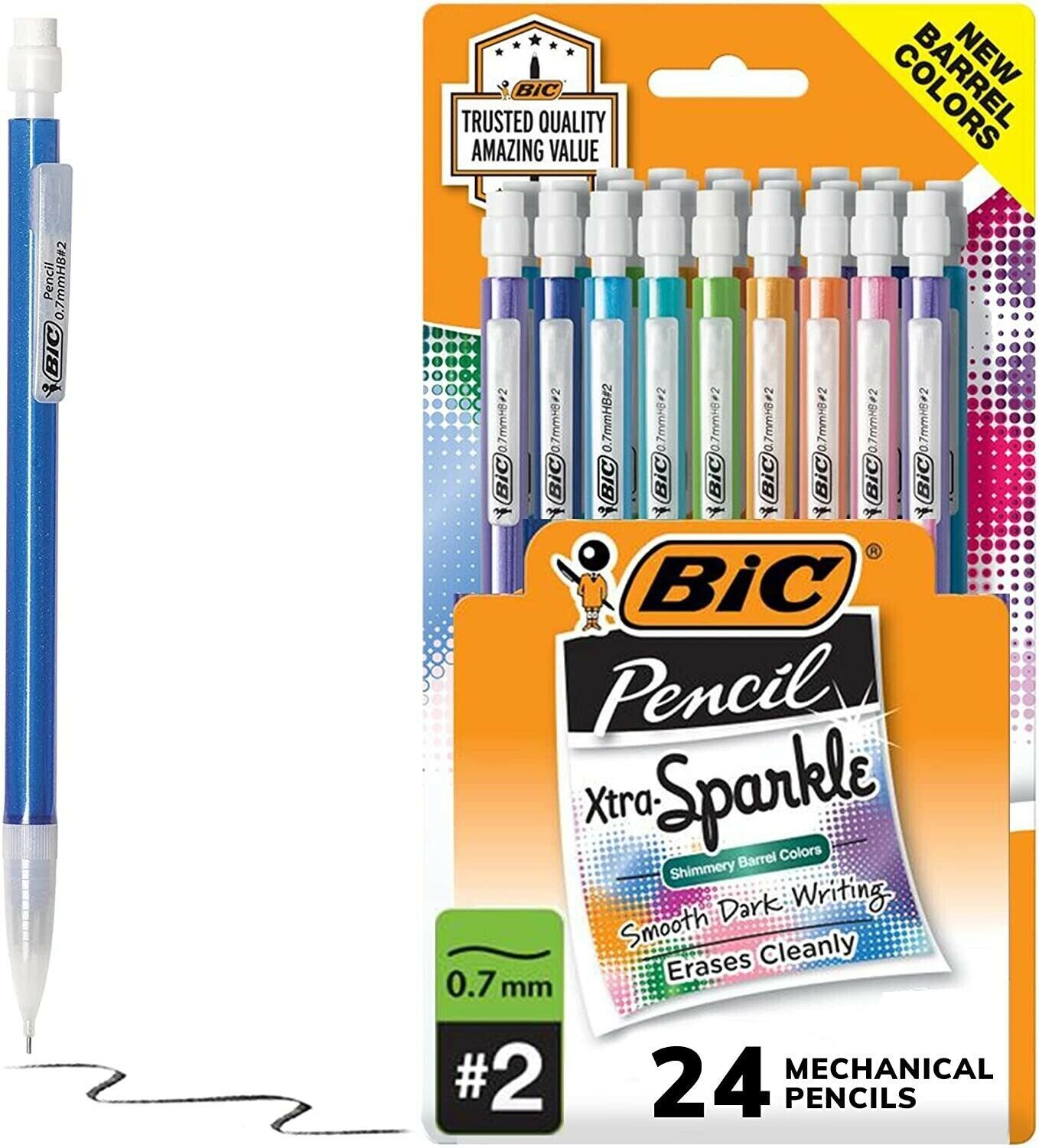BIC Xtra-Sparkle Mechanical Pencil, Medium Point, 0.7 mm, 96-Count