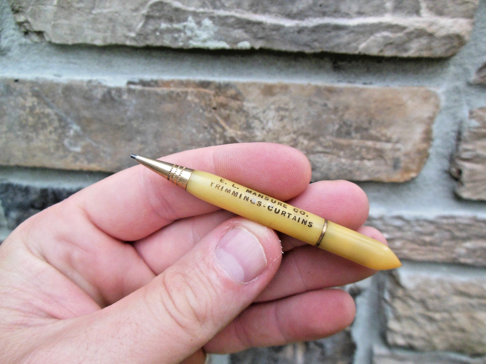 Celluloid Golf Pencil Mini Mechanical Fob E.L. Mansure Chicago Drapery Co. Rare