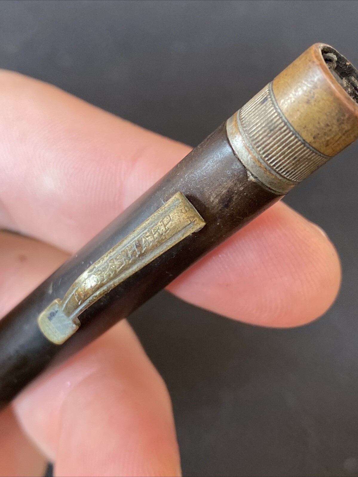 ANTIQUE VTG EARLY Brown Brass WAHL EVERSHARP Mechanical Pencil AS IS UNTESTED