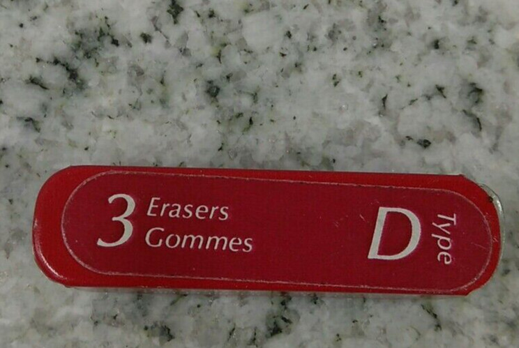 SHEAFFER Mechanical Pencil Erasers/ Type D/3erases gommes/ 3 Per Sleeve (9CB1