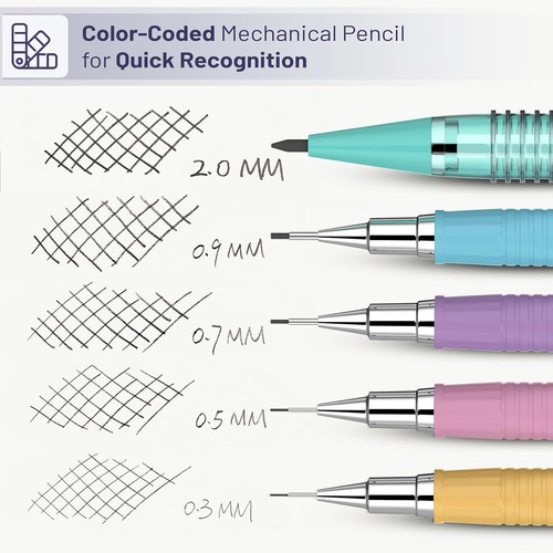Mr. Pen- Pastel Mechanical Pencil Set with Lead 5 Count (Pack of 1),