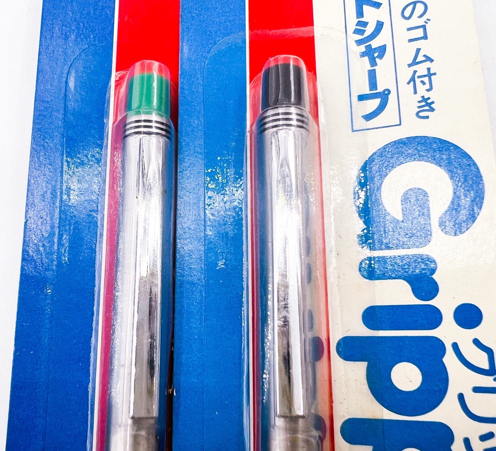 NOS Ohto gripper 2pcs Mechanical Pencil 0.5mm Black Green Cap Full Functional
