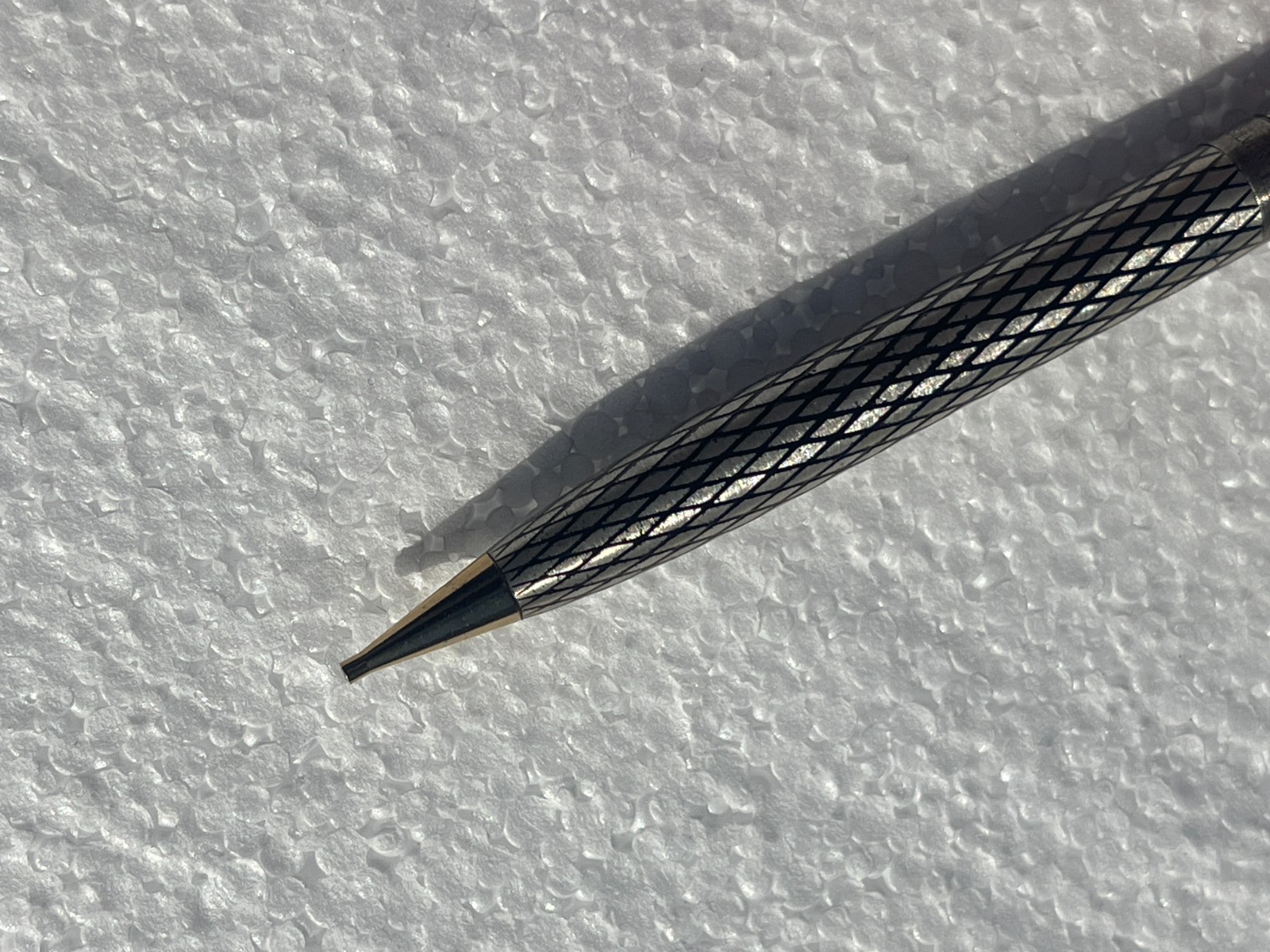 Vintage Sheaffer Imperial Sterling Silver Diamond Grid Mechanical Pencil Working
