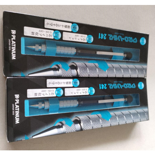single Platinum automatic pencil 0.5mm Black Blue Unopened From JAPAN