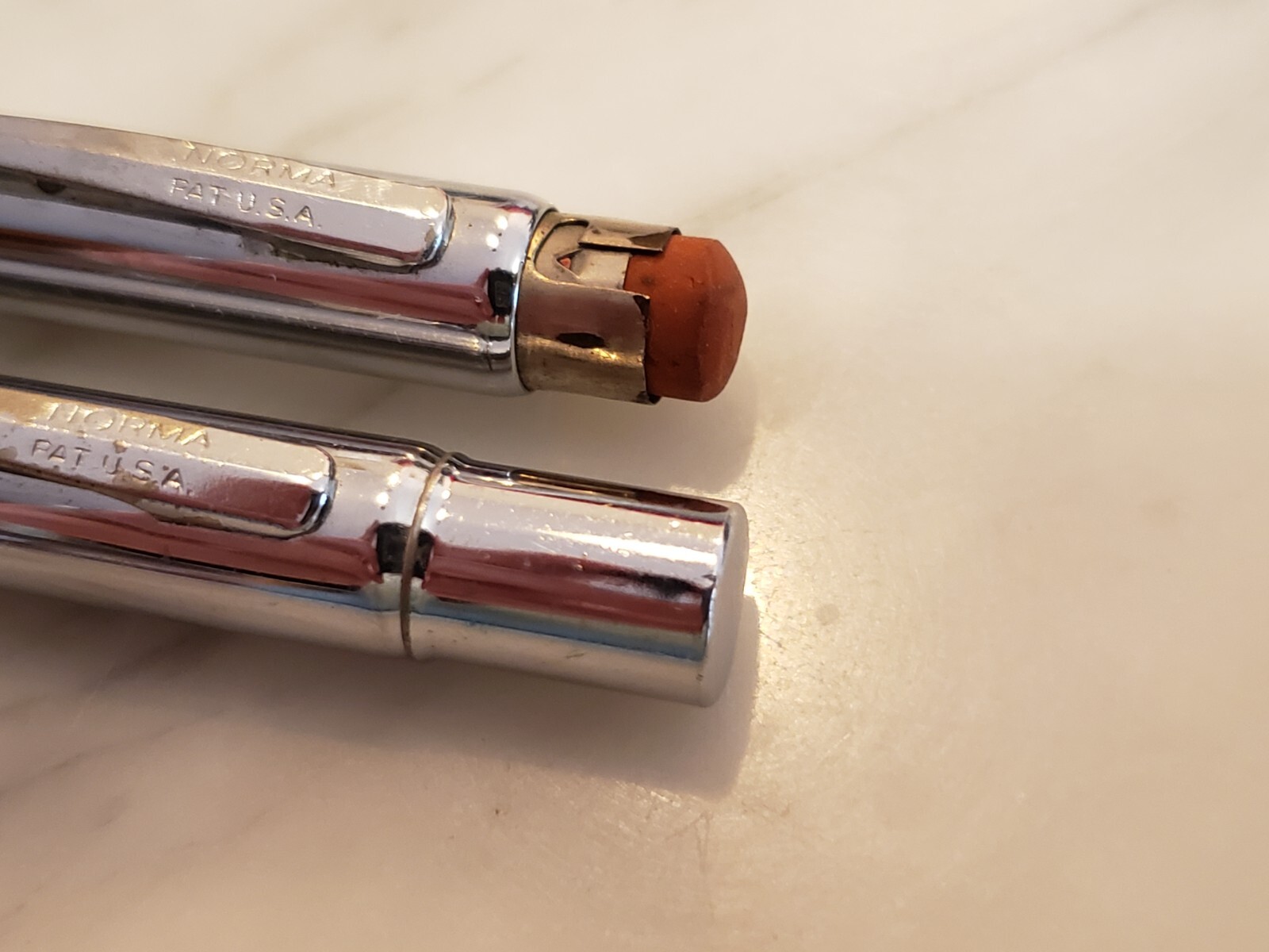 2x NORMA FOUR COLOR MECHANICAL PENCILS, Silver Rare Vintage Original