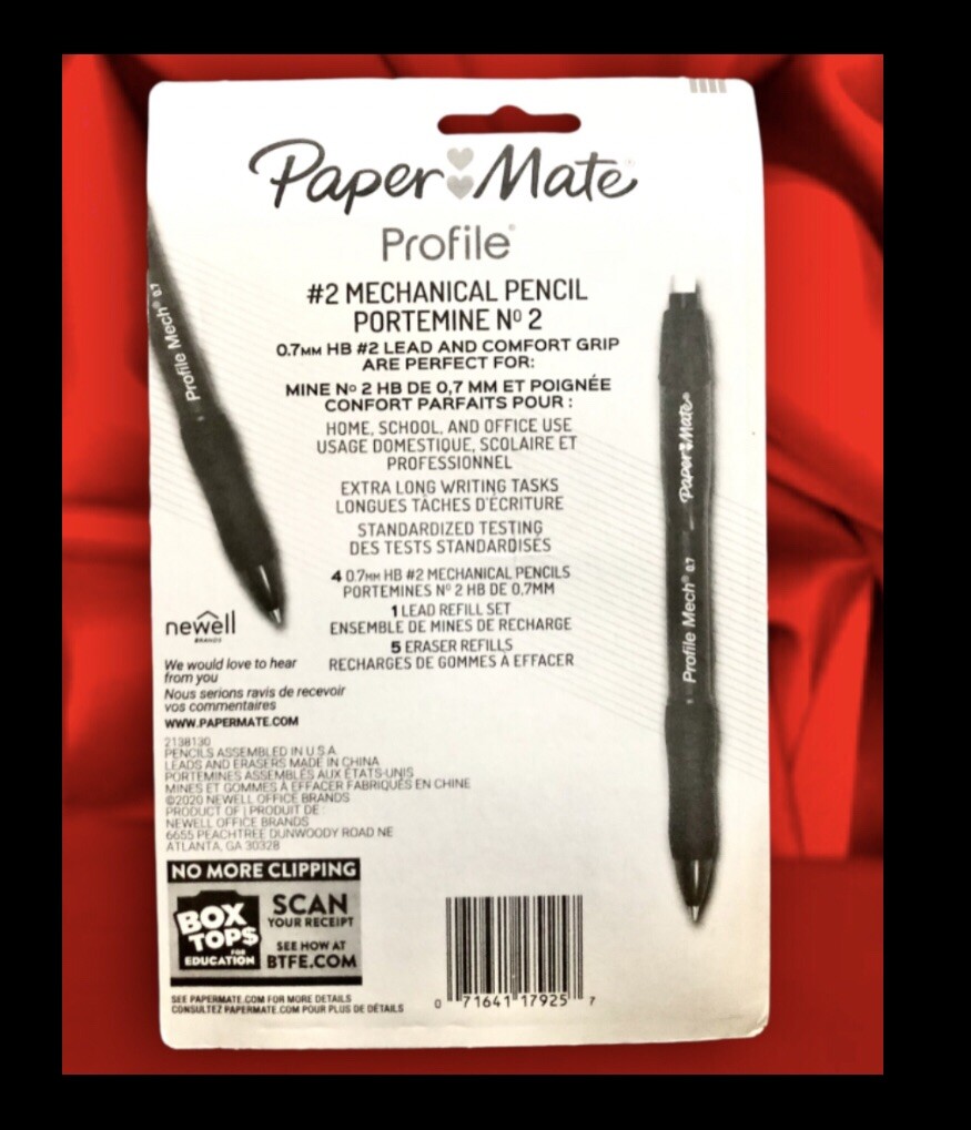 Mechanical Pencils 10pc Set: 4 Pencils,Lead Refills,Erasers(Paper Mate 0.7mm)