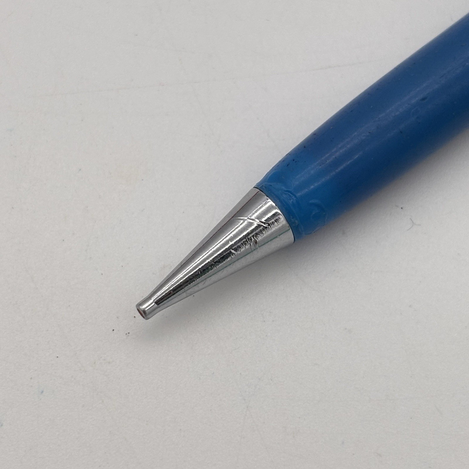 Vintage SCRIPTO Mechanical Pencil Korea Blue w Chrome 1970’s Needs Lead