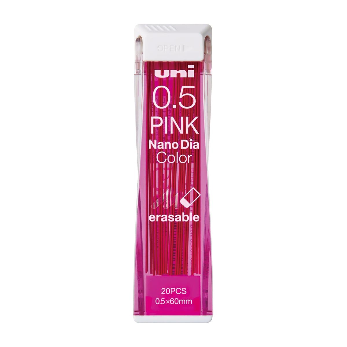 Uni NanoDia Color Mechanical Pencil Lead 0.5mm Pink Refill 20 Lead Set