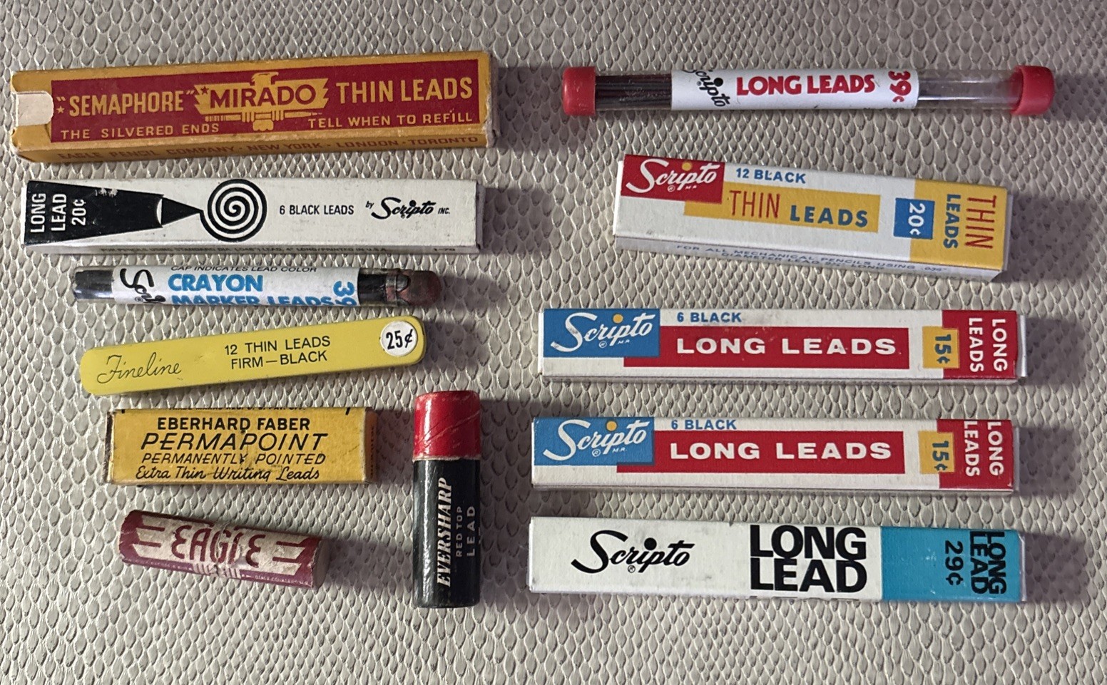 Vintage Estate Lot Mechanical Pencil Lead Refills Eberhard Mirado Scripto ++