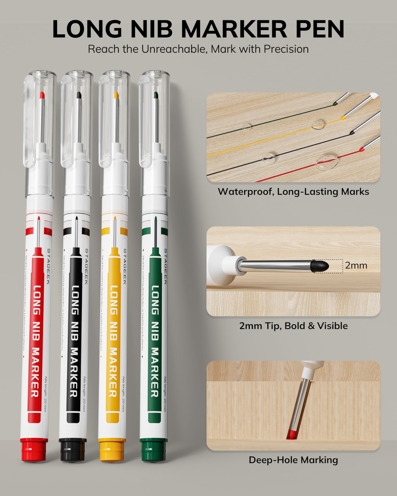 Mechanical Carpenter Pencils Set with Sharpener 52 Refills Woodworking 4 PCS