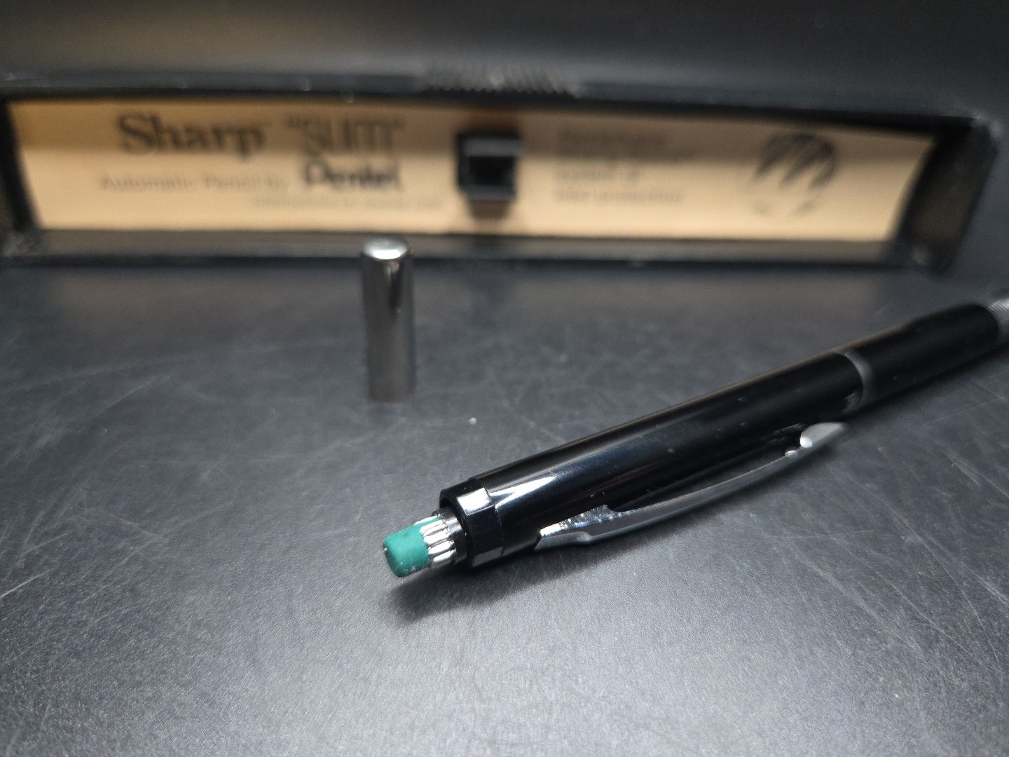 Vintage Black PENTEL Sharp “SLIM” Automatic Pencil 0.5mm Japan Retired Works