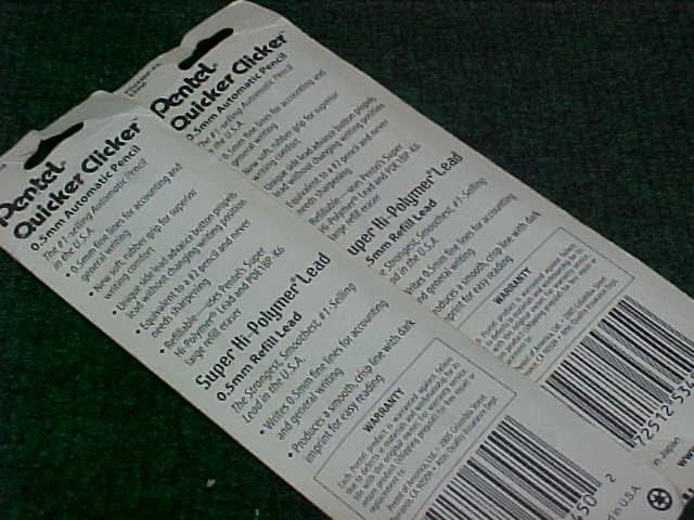 Lot (2) NIP Vintage Pentel “QUICKER CLICKER” Smoke Barrel 0.5 Fine Pencils JAPAN