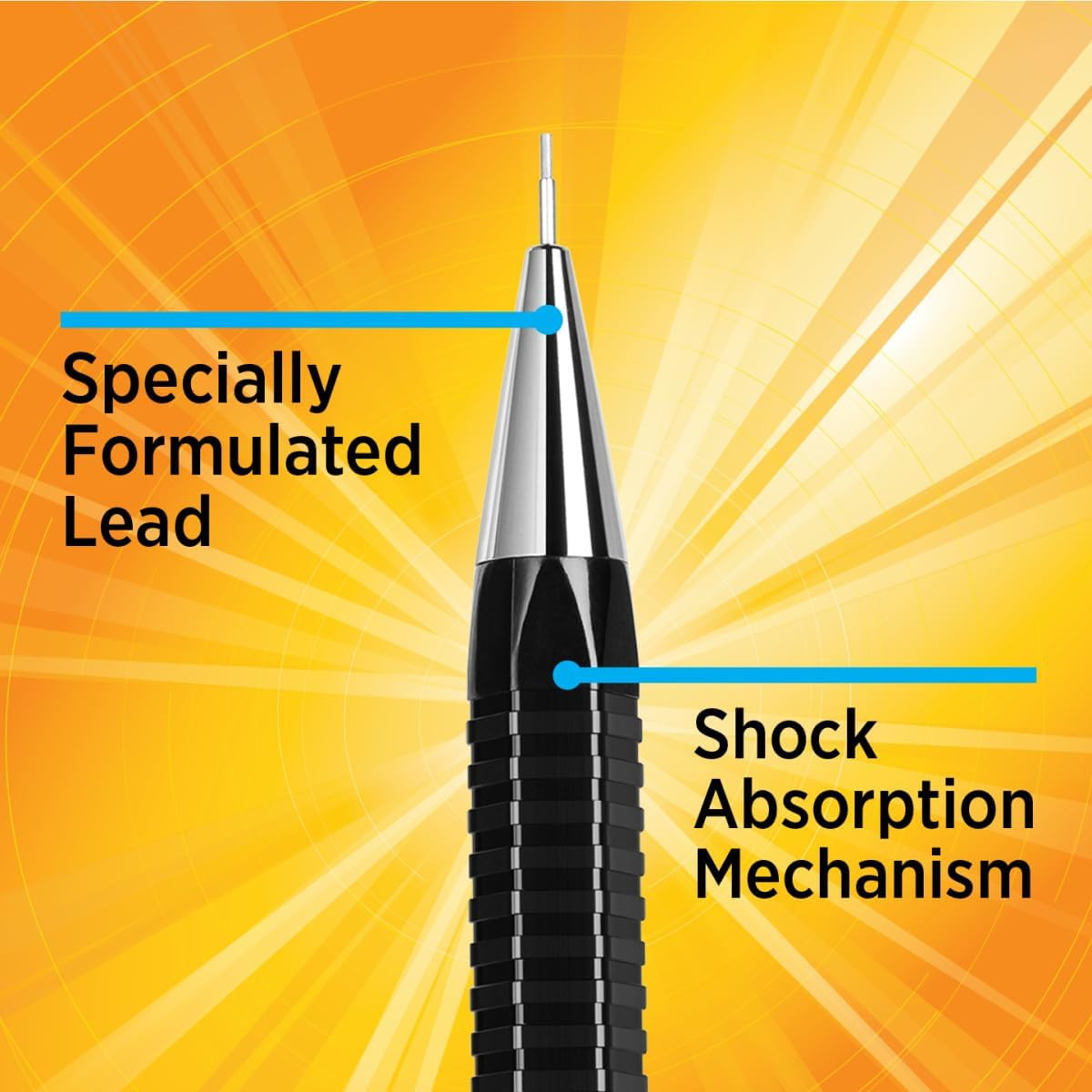 BIC Break Resistant Pro with Shock-Absorption and Twist-Up Eraser, Mechanical Pe