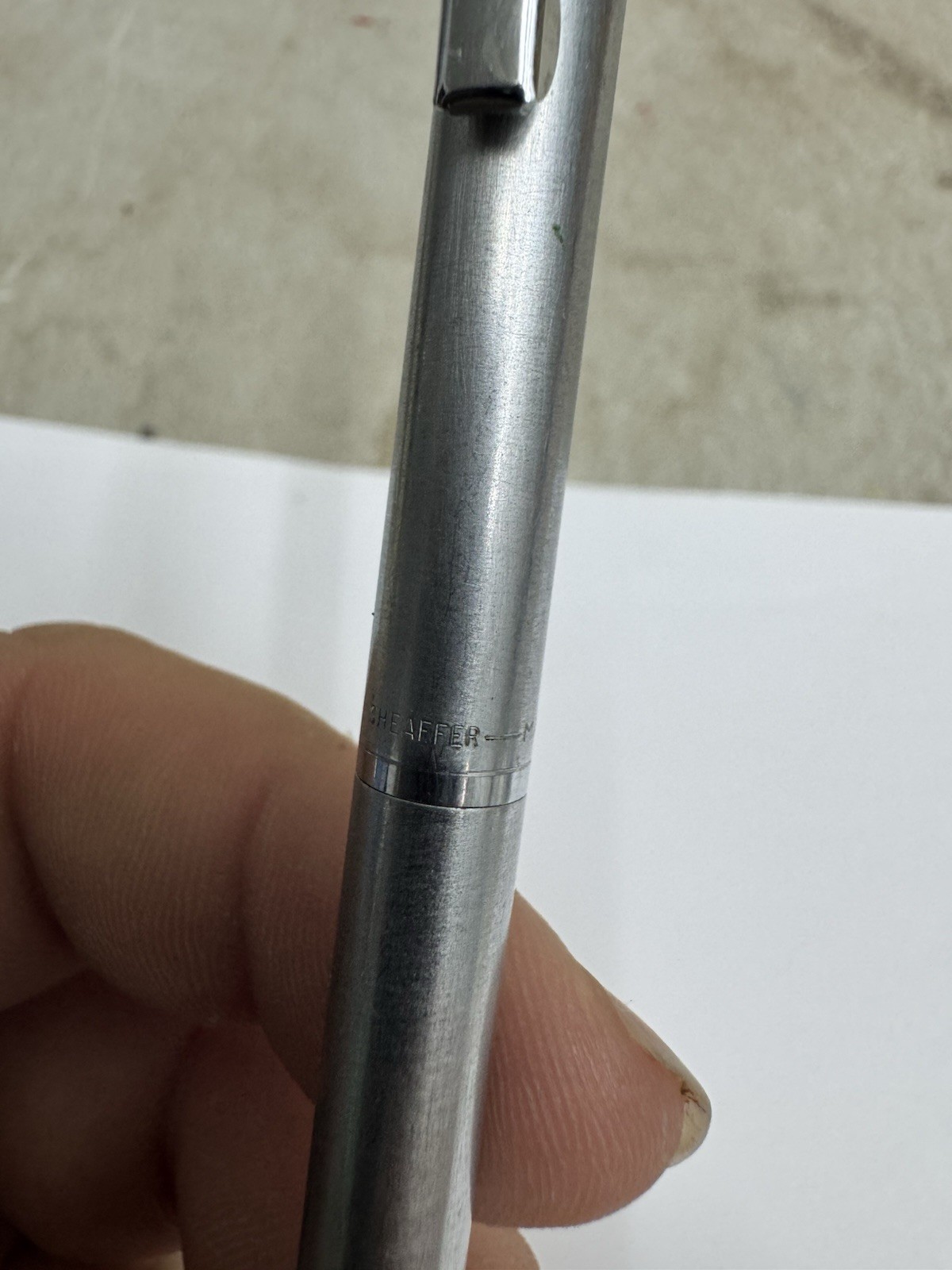 Vintage SHEAFFER White DOT Chrome Twist Mechanical Pencil 0.9mm
